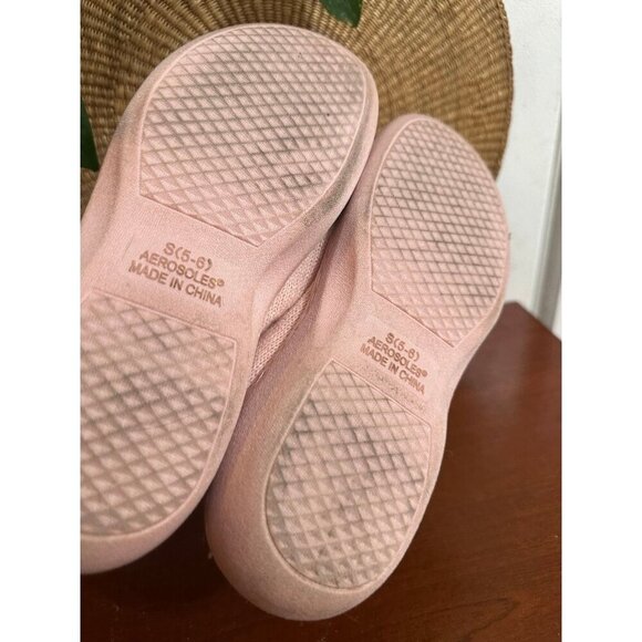 Aerosoles Pink Knit Slippers with Bow – Size Small (5-6) - Picture 10 of 12